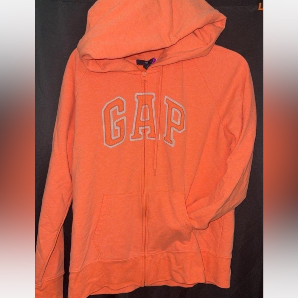 GAP Vibrant Orange Zip-Up Hoodie women’s large